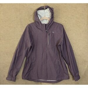 Paradox Hooded Rain Jacket Womens Sz L Purple Full Zip Lightweight Pockets